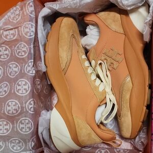 Tory Burch Peach and Tan Sneakers for Women